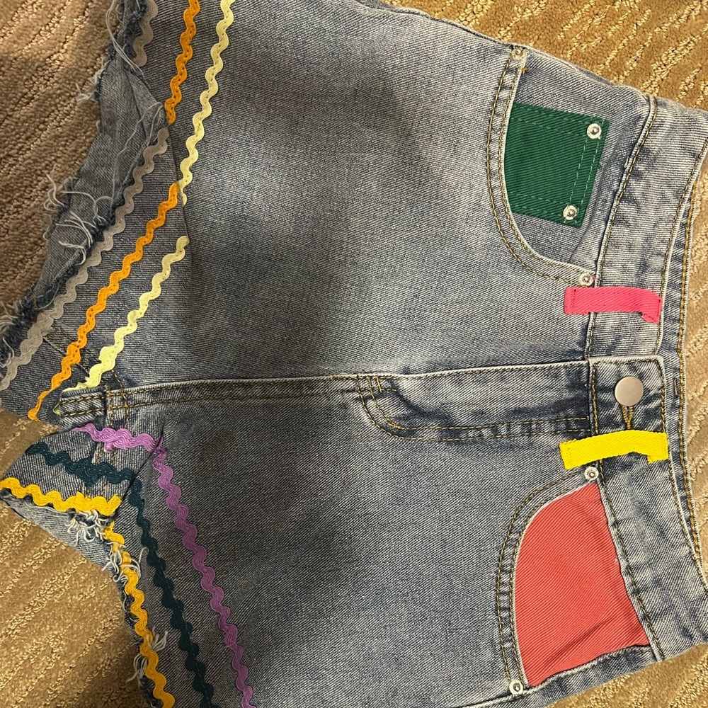 Colorful Denim Shorts